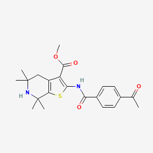 Methyl 2-(4-acetylbenzamido)-5,5,7,7-tetramethyl-4,5,6,7-tetrahydrothieno[2,3-c]pyridine-3-carboxylate