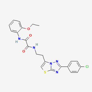 molecular formula C22H20ClN5O3S B2365684 N1-(2-(2-(4-chlorophenyl)thiazolo[3,2-b][1,2,4]triazol-6-yl)ethyl)-N2-(2-ethoxyphenyl)oxalamide CAS No. 894038-68-7