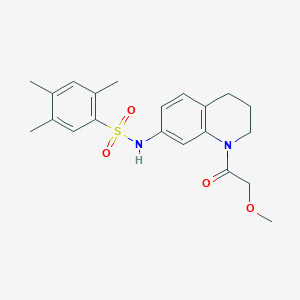 molecular formula C21H26N2O4S B2365690 N-(1-(2-methoxyacetyl)-1,2,3,4-tetrahydroquinolin-7-yl)-2,4,5-trimethylbenzenesulfonamide CAS No. 1171720-92-5