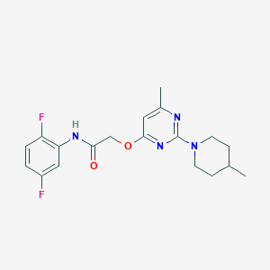 molecular formula C19H22F2N4O2 B2365693 N-(2,5-difluorophenyl)-2-{[6-methyl-2-(4-methylpiperidin-1-yl)pyrimidin-4-yl]oxy}acetamide CAS No. 1226440-69-2
