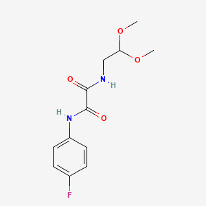 molecular formula C12H15FN2O4 B2365695 N-(2,2-dimethoxyethyl)-N'-(4-fluorophenyl)ethanediamide CAS No. 898357-42-1