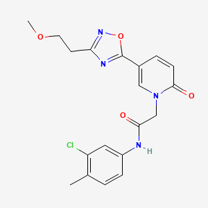 molecular formula C19H19ClN4O4 B2365696 N-(3-chloro-4-methylphenyl)-2-(5-(3-(2-methoxyethyl)-1,2,4-oxadiazol-5-yl)-2-oxopyridin-1(2H)-yl)acetamide CAS No. 1251676-63-7