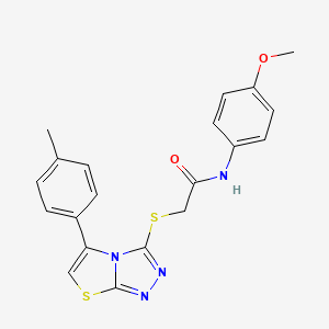 molecular formula C20H18N4O2S2 B2365700 N-(4-methoxyphenyl)-2-((5-(p-tolyl)thiazolo[2,3-c][1,2,4]triazol-3-yl)thio)acetamide CAS No. 727689-41-0