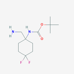 molecular formula C12H22F2N2O2 B2365702 叔丁基 N-[1-(氨甲基)-4,4-二氟环己基]氨基甲酸酯 CAS No. 1370606-56-6