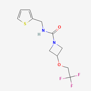 molecular formula C11H13F3N2O2S B2365715 N-(thiophen-2-ylmethyl)-3-(2,2,2-trifluoroethoxy)azetidine-1-carboxamide CAS No. 2309711-31-5