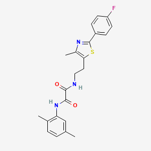 molecular formula C22H22FN3O2S B2365716 N'-(2,5-dimethylphenyl)-N-[2-[2-(4-fluorophenyl)-4-methyl-1,3-thiazol-5-yl]ethyl]oxamide CAS No. 895802-62-7