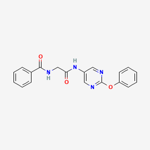 molecular formula C19H16N4O3 B2365729 N-(2-oxo-2-((2-phenoxypyrimidin-5-yl)amino)ethyl)benzamide CAS No. 1421475-72-0