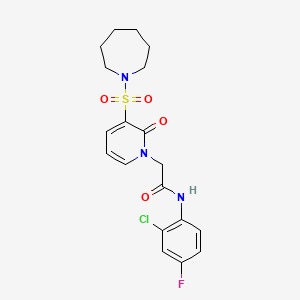 2-(3-(azepan-1-ylsulfonyl)-2-oxopyridin-1(2H)-yl)-N-(2-chloro-4-fluorophenyl)acetamide