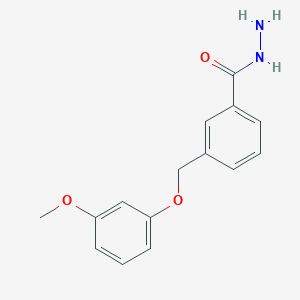 molecular formula C15H16N2O3 B2365749 3-[(3-Methoxyphenoxy)methyl]benzohydrazide CAS No. 834913-38-1