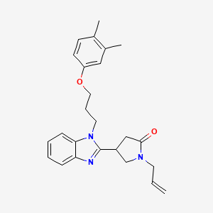 molecular formula C25H29N3O2 B2365755 1-allyl-4-(1-(3-(3,4-dimethylphenoxy)propyl)-1H-benzo[d]imidazol-2-yl)pyrrolidin-2-one CAS No. 878692-92-3