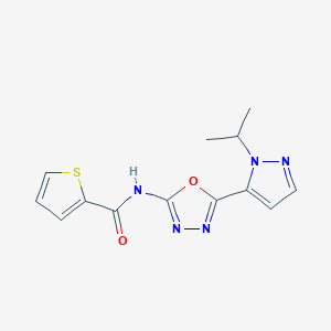 B2365778 N-(5-(1-isopropyl-1H-pyrazol-5-yl)-1,3,4-oxadiazol-2-yl)thiophene-2-carboxamide CAS No. 1172823-46-9