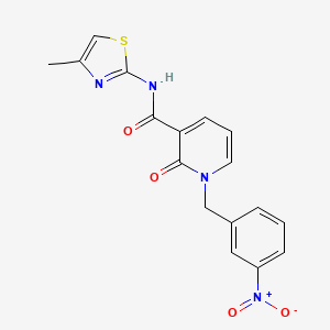 molecular formula C17H14N4O4S B2365779 N-(4-甲基噻唑-2-基)-1-(3-硝基苄基)-2-氧代-1,2-二氢吡啶-3-甲酰胺 CAS No. 896366-69-1