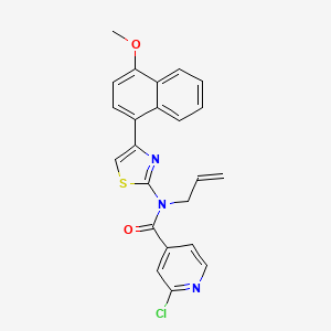 B2365794 2-chloro-N-[4-(4-methoxynaphthalen-1-yl)-1,3-thiazol-2-yl]-N-(prop-2-en-1-yl)pyridine-4-carboxamide CAS No. 1043268-07-0