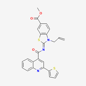 B2365795 (Z)-methyl 3-allyl-2-((2-(thiophen-2-yl)quinoline-4-carbonyl)imino)-2,3-dihydrobenzo[d]thiazole-6-carboxylate CAS No. 865174-91-0