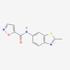 molecular formula C12H9N3O2S B2365811 N-(2-méthyl-1,3-benzothiazol-6-yl)-1,2-oxazole-5-carboxamide CAS No. 941993-48-2