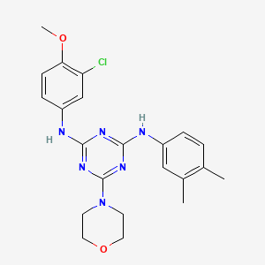 molecular formula C22H25ClN6O2 B2365815 N-(3-氯-4-甲氧基苯基)-N'-(3,4-二甲基苯基)-6-(吗啉-4-基)-1,3,5-三嗪-2,4-二胺 CAS No. 946261-75-2