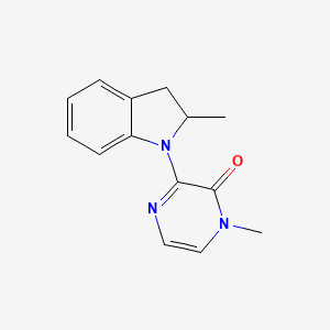 molecular formula C14H15N3O B2365837 1-Methyl-3-(2-methyl-2,3-dihydroindol-1-yl)pyrazin-2-one CAS No. 2309189-77-1