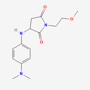 molecular formula C15H21N3O3 B2365845 3-((4-(二甲基氨基)苯基)氨基)-1-(2-甲氧基乙基)吡咯烷-2,5-二酮 CAS No. 1009289-71-7