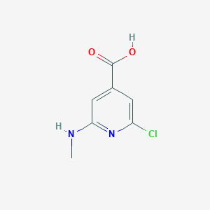 molecular formula C7H7ClN2O2 B2365846 2-氯-6-(甲基氨基)吡啶-4-羧酸 CAS No. 56835-92-8