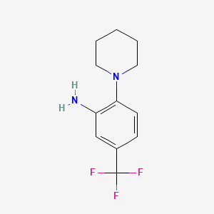 molecular formula C12H15F3N2 B2365848 2-(Piperidin-1-yl)-5-(trifluoromethyl)aniline CAS No. 1496-40-8; 27429-68-1