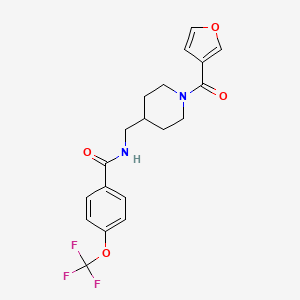molecular formula C19H19F3N2O4 B2365877 N-((1-(呋喃-3-羰基)哌啶-4-基)甲基)-4-(三氟甲氧基)苯甲酰胺 CAS No. 1396748-88-1