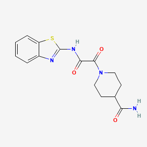 molecular formula C15H16N4O3S B2365881 1-(2-(Benzo[d]thiazol-2-ylamino)-2-oxoacetyl)piperidine-4-carboxamide CAS No. 920392-82-1
