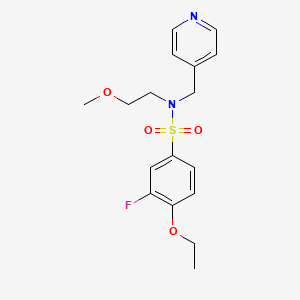 4-ethoxy-3-fluoro-N-(2-methoxyethyl)-N-(pyridin-4-ylmethyl)benzenesulfonamide