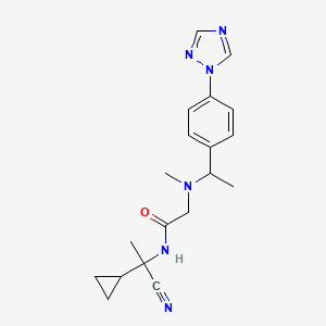 molecular formula C19H24N6O B2365899 N-(1-cyano-1-cyclopropylethyl)-2-[methyl({1-[4-(1H-1,2,4-triazol-1-yl)phenyl]ethyl})amino]acetamide CAS No. 1111466-20-6