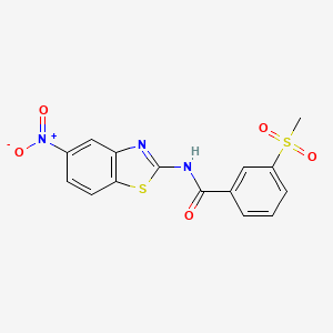 molecular formula C15H11N3O5S2 B2365923 3-(methylsulfonyl)-N-(5-nitrobenzo[d]thiazol-2-yl)benzamide CAS No. 955810-92-1