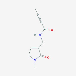 molecular formula C10H14N2O2 B2365924 N-[(1-Methyl-2-oxopyrrolidin-3-yl)methyl]but-2-ynamide CAS No. 2411284-72-3
