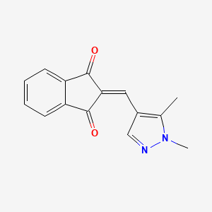 molecular formula C15H12N2O2 B2365925 2-((1,5-dimethyl-1H-pyrazol-4-yl)methylene)-1H-indene-1,3(2H)-dione CAS No. 1005601-16-0