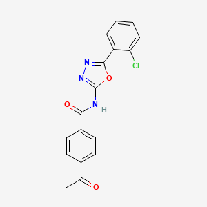 4-acetyl-N-[5-(2-chlorophenyl)-1,3,4-oxadiazol-2-yl]benzamide