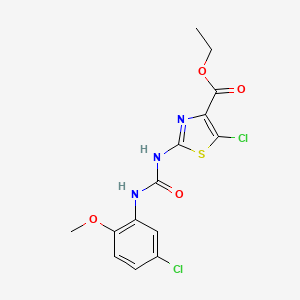 Ethyl 5-chloro-2-(3-(5-chloro-2-methoxyphenyl)ureido)thiazole-4-carboxylate
