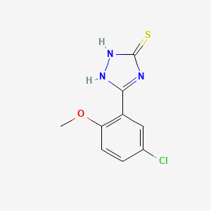 molecular formula C9H8ClN3OS B2365959 5-(5-chloro-2-methoxyphenyl)-4H-1,2,4-triazole-3-thiol CAS No. 554423-96-0