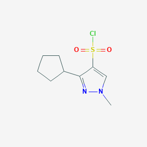molecular formula C9H13ClN2O2S B2365969 3-Cyclopentyl-1-methyl-1H-pyrazole-4-sulfonyl chloride CAS No. 2137958-01-9