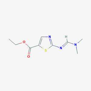 molecular formula C9H13N3O2S B2365992 2-[{[(二甲氨基)亚甲基]氨基}-1,3-噻唑-5-羧酸乙酯 CAS No. 865659-41-2