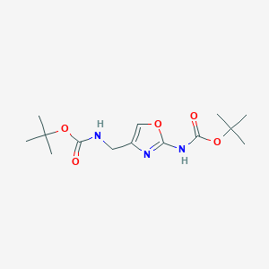 molecular formula C14H23N3O5 B2365995 2-(Boc-amino)-4-[(Boc-amino)methyl]oxazole CAS No. 2135339-72-7