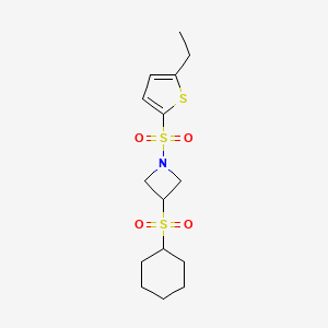 molecular formula C15H23NO4S3 B2365997 3-(Cyclohexylsulfonyl)-1-((5-ethylthiophen-2-yl)sulfonyl)azetidine CAS No. 1797845-43-2