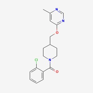 molecular formula C18H20ClN3O2 B2366003 (2-Chlorophenyl)-[4-[(6-methylpyrimidin-4-yl)oxymethyl]piperidin-1-yl]methanone CAS No. 2379949-52-5