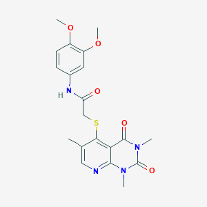 molecular formula C20H22N4O5S B2366005 N-(3,4-二甲氧基苯基)-2-((1,3,6-三甲基-2,4-二氧代-1,2,3,4-四氢吡啶并[2,3-d]嘧啶-5-基)硫代)乙酰胺 CAS No. 899940-03-5