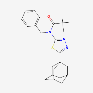 molecular formula C24H31N3OS B2366013 N-[5-(1-金刚烷基)-1,3,4-噻二唑-2-基]-N-苄基-2,2-二甲基丙酰胺 CAS No. 392320-17-1