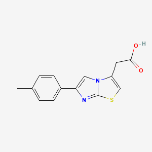 molecular formula C14H12N2O2S B2366022 (6-P-トリル-イミダゾ[2,1-b]チアゾール-3-イル)-酢酸 CAS No. 68347-94-4