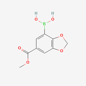 molecular formula C9H9BO6 B2366036 5-Methoxycarbonyl-2,3-methylenedioxyphenylboronic acid CAS No. 2377608-01-8
