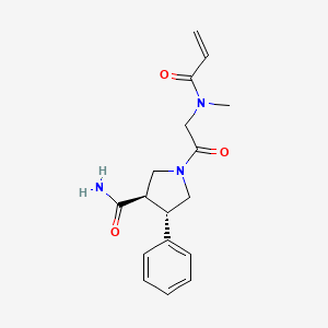 molecular formula C17H21N3O3 B2366038 (3R,4S)-1-[2-[Methyl(prop-2-enoyl)amino]acetyl]-4-phenylpyrrolidine-3-carboxamide CAS No. 2199129-68-3