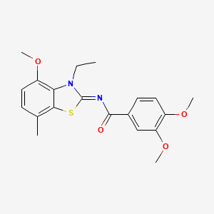 molecular formula C20H22N2O4S B2366047 (Z)-N-(3-ethyl-4-methoxy-7-methylbenzo[d]thiazol-2(3H)-ylidene)-3,4-dimethoxybenzamide CAS No. 868369-58-8