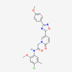 molecular formula C24H21ClN4O5 B2366053 N-(4-chloro-2-methoxy-5-methylphenyl)-2-[5-[3-(4-methoxyphenyl)-1,2,4-oxadiazol-5-yl]-2-oxopyridin-1-yl]acetamide CAS No. 1112419-35-8