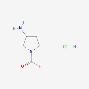 molecular formula C5H10ClFN2O B2366066 3-Aminopyrrolidine-1-carbonyl fluoride;hydrochloride CAS No. 2416229-37-1
