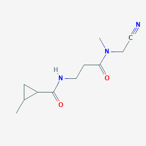 molecular formula C11H17N3O2 B2366067 N-(cyanomethyl)-N-methyl-3-[(2-methylcyclopropyl)formamido]propanamide CAS No. 1311509-84-8
