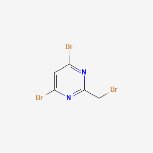 molecular formula C5H3Br3N2 B2366080 4,6-Dibromo-2-(bromomethyl)pyrimidine CAS No. 1803610-39-0