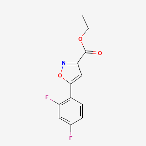 molecular formula C12H9F2NO3 B2366085 Ethyl 5-(2,4-difluorophenyl)-1,2-oxazole-3-carboxylate CAS No. 934188-80-4